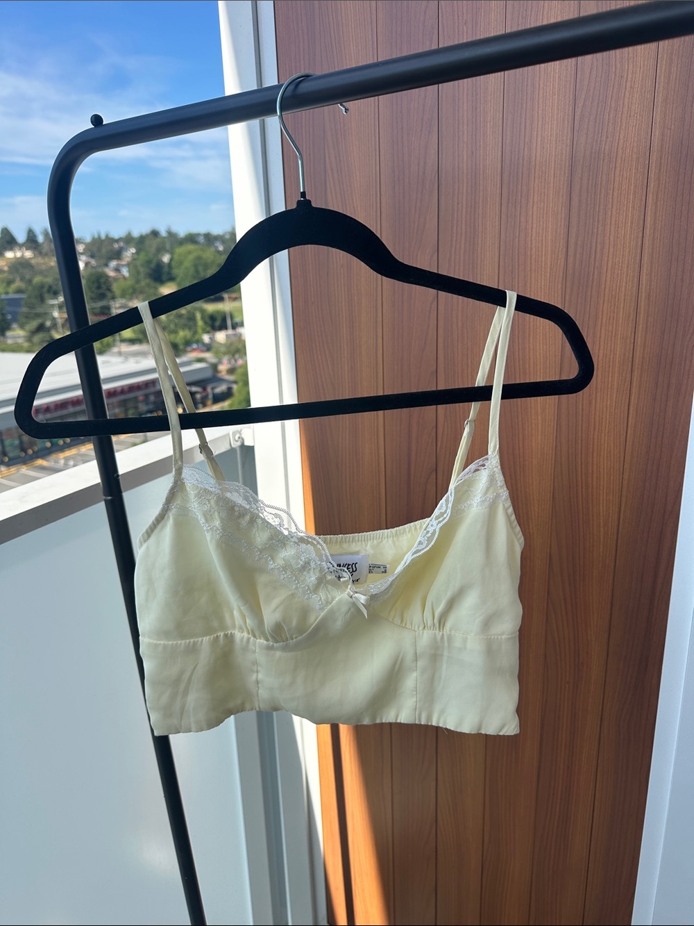 Princess Polly Pale Yellow Lace-Trim Tank